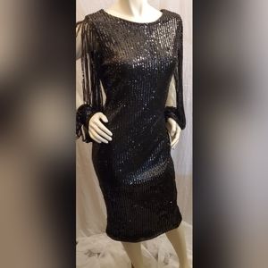 Sequin Black Cocktail Dress